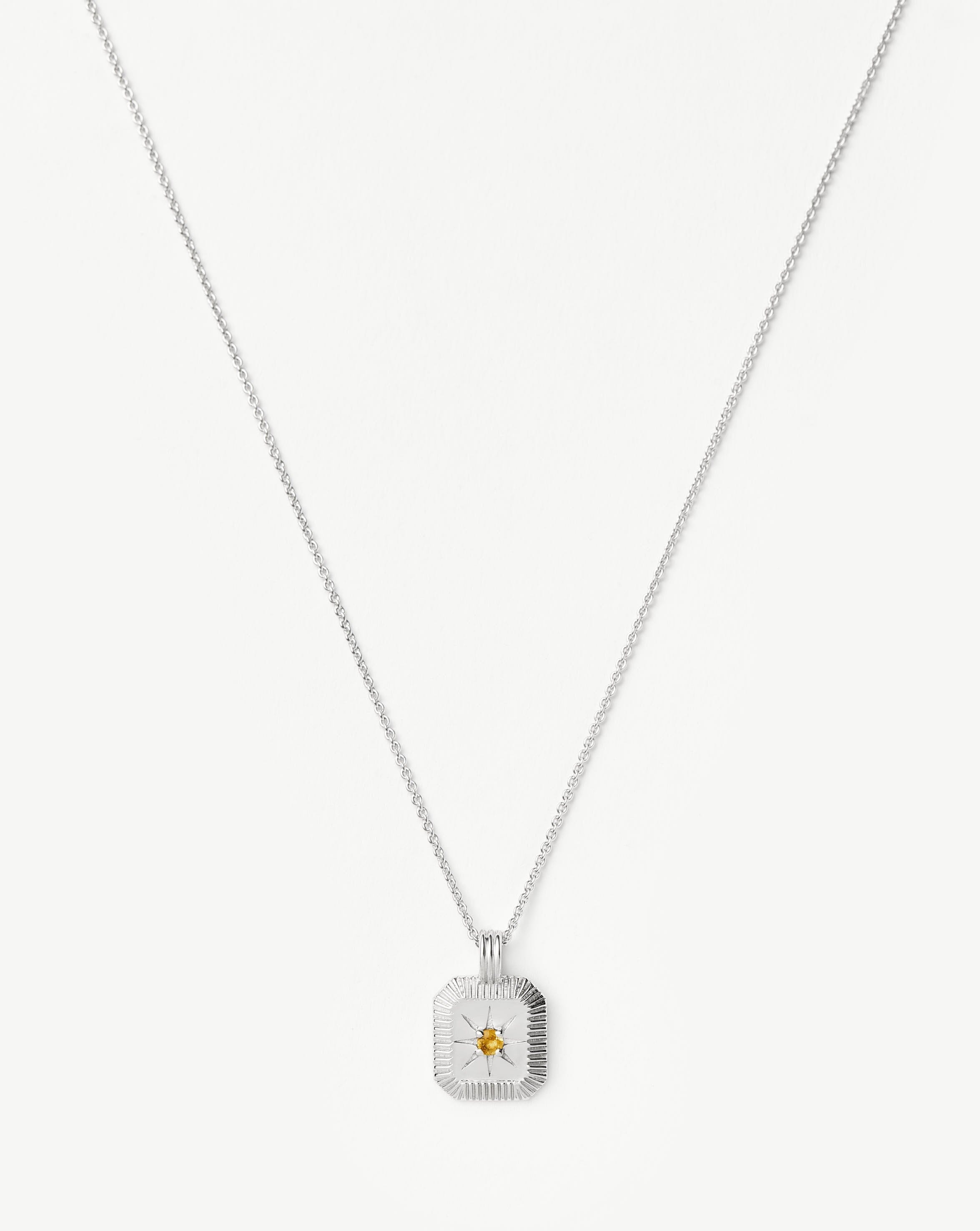 November Birthstone Pendant Necklace - Genuine Citrine Gemstone Jewelry for Women | Perfect Birthday Gift for November Born & Thanksgiving Present