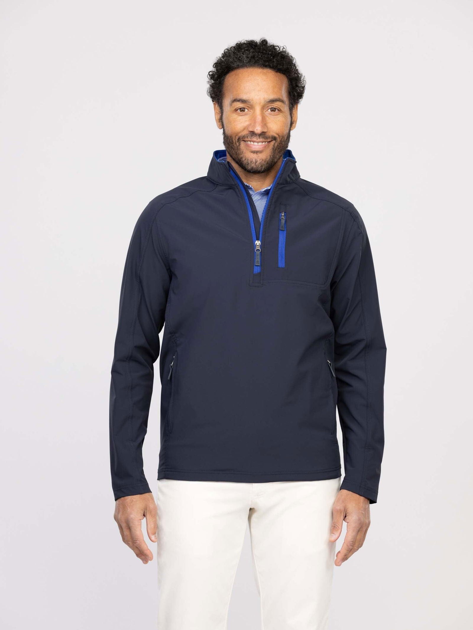 Riggs Men's Water Resistant Quarter Zip Pullover Jacket - Lightweight Fleece Lined for Outdoor Hiking & Casual Wear