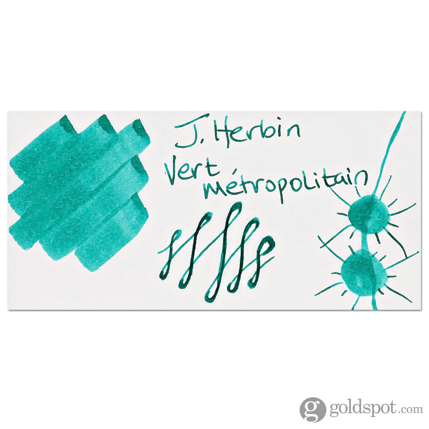 J. Herbin Ink Paris Collection - Metropolitain Green (30ml) | Premium Fountain Pen Ink for Calligraphy, Journaling & Artistic Writing