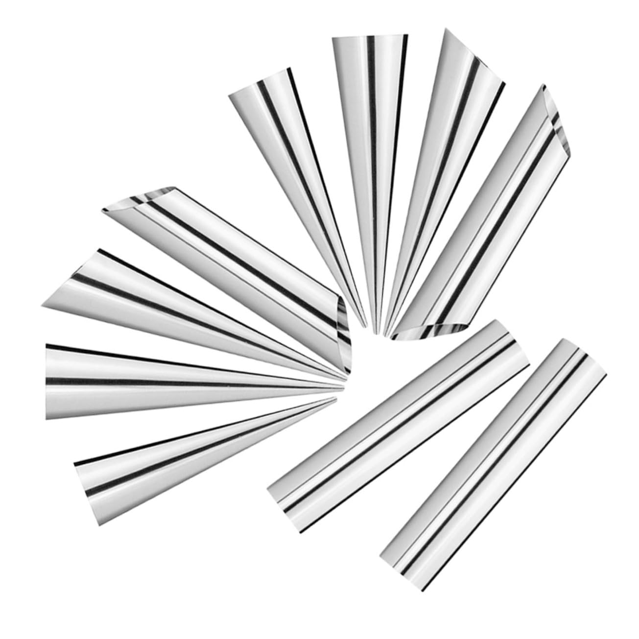 Premium Stainless Steel Croissant Cone & Cream Horn Molds Set - 10pcs Professional Pastry Baking Tools for French Desserts, Cannoli, Ice Cream Cones - Perfect for Home Bakers & Commercial Kitchens