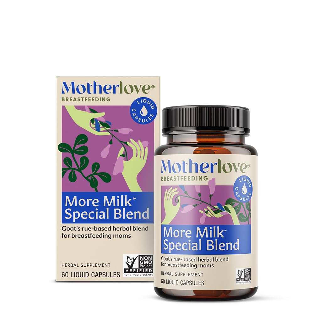 Motherlove More Milk Special Blend (60 Liquid Caps) - Organic Herbal Lactation Supplement with Goat’s Rue for Breast Tissue Support & Increased Milk Supply - Non-GMO, Vegan, Kosher, Soy-Free - Ideal for Nursing Mothers & Postpartum Breastfeeding Support