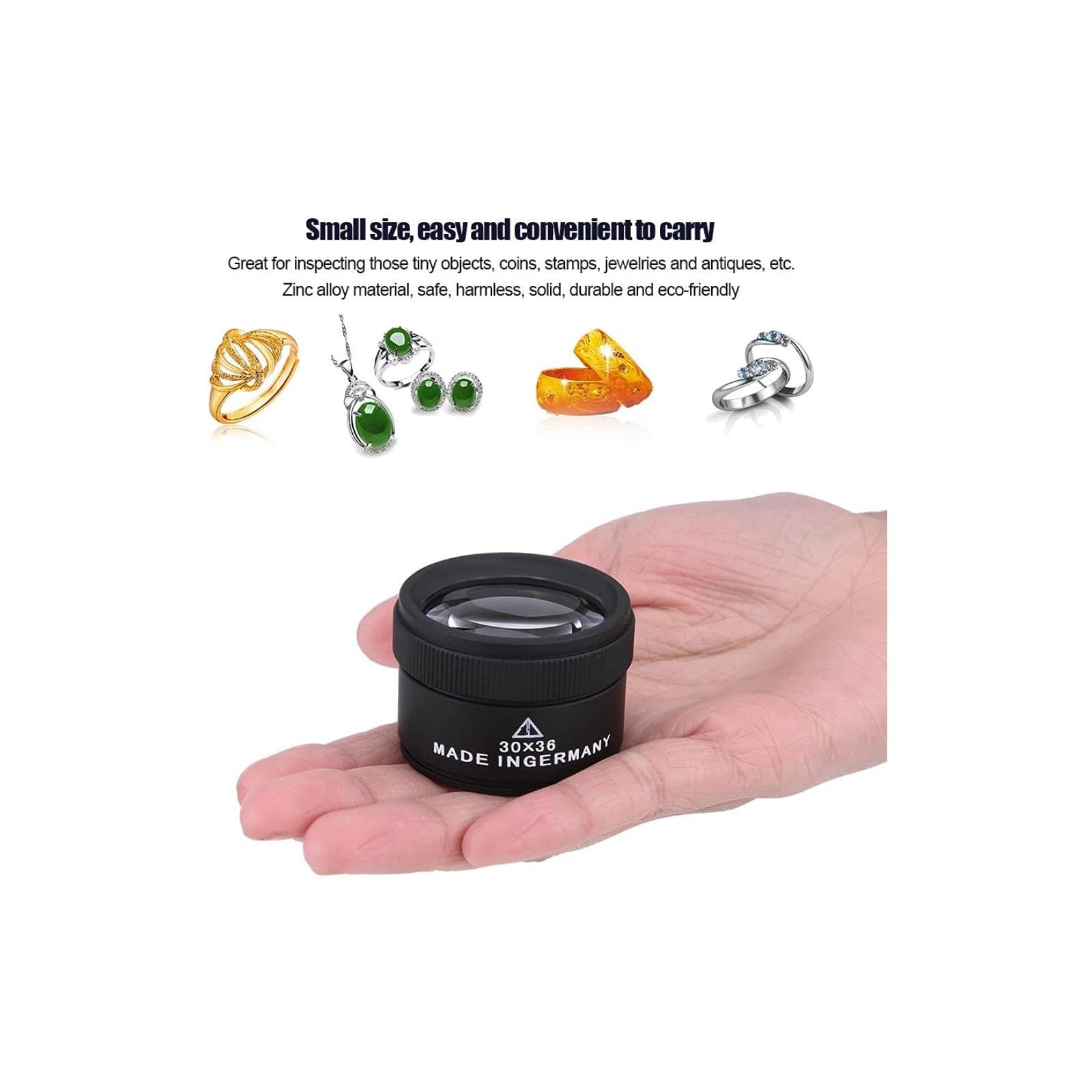 30X Magnifying Glass with LED Light - Portable Jewelers Loupe for Coins, Stamps, Gems & Jewelry - Professional Grade Optics for Watch Repair, Hobbyists & Collectors - Perfect for Gem Appraisal, Coin Grading & Stamp Inspection