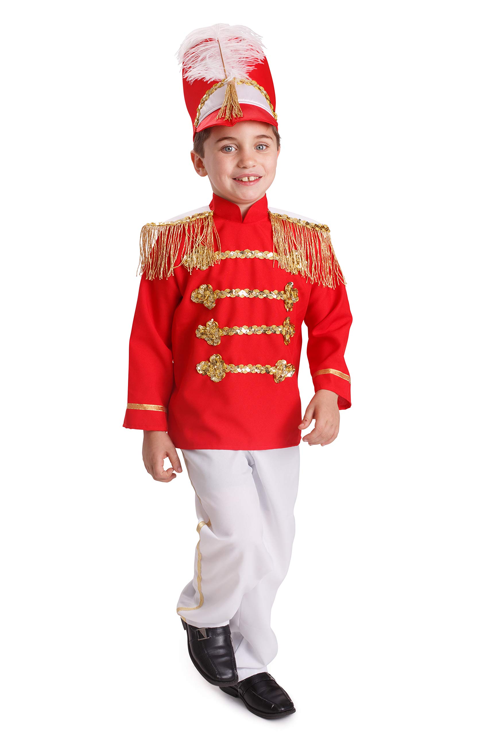 Kids Drum Major Costume - Red Marching Band Uniform for Boys | Dress Up America | Perfect for Halloween, Parades & School Performances