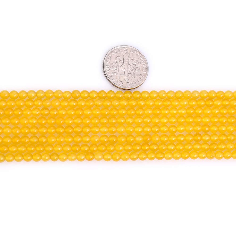3mm Yellow Jade Spacer Beads - 15