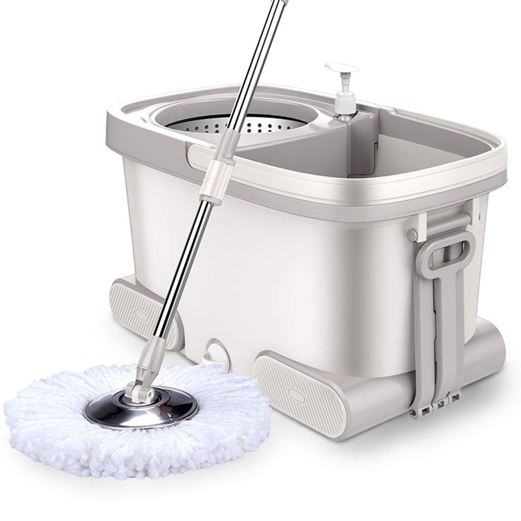 360° Spin Mop with Stainless Steel Bucket System - Extendable Handle & 2 Microfiber Mop Heads - Ideal for Home, Kitchen, and Hard Floor Cleaning - Perfect for Tile, Wood, and Laminate Floors (Color: Blue)