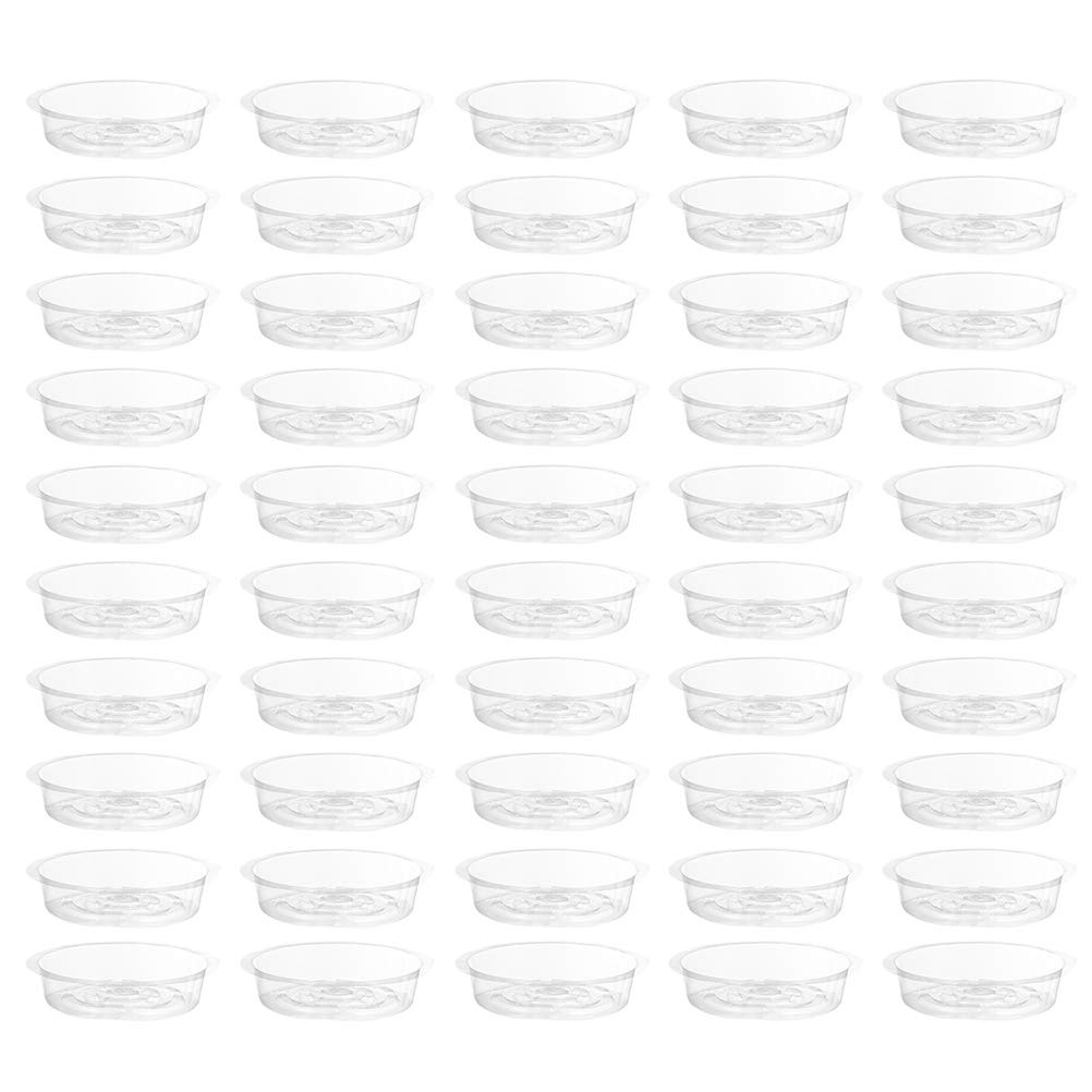 DOITOOL 50PCS 6 Inch Plastic Plant Saucers - Flower Pot Drip Trays for Indoor Outdoor Potted Plants, Home Garden Decor (Use for Drainage Protection Under Pots)