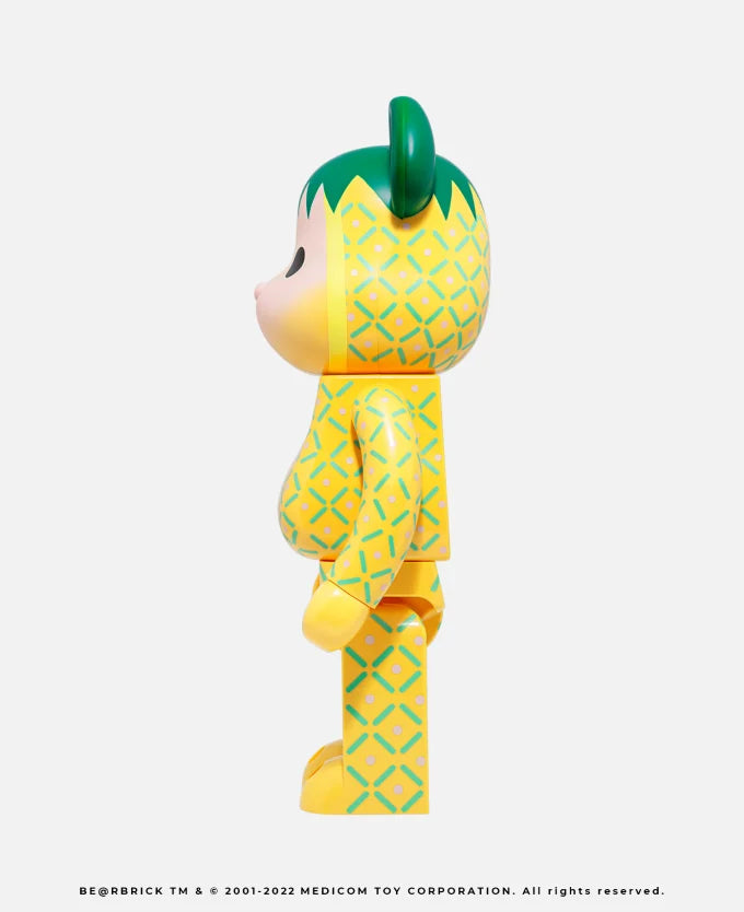 MEDICOM TOY BEARBRICK Clot x Pineapple 100% & 400% BE@RBRICK Collectible Vinyl Art Figure - Perfect for Home Decoration, Gift Giving, and Pop Culture Enthusiasts