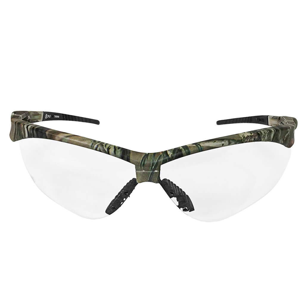 DuraDrive A07 25C Clear Lens Military Camo Safety Glasses - Anti-Scratch, UV Protection, Lightweight - Perfect for Shooting, Hunting, Outdoor Sports & Work Safety