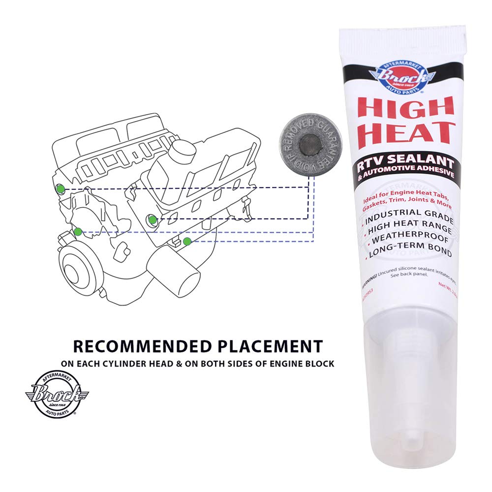 Brock Gasoline/Petrol Engine Heat Tabs - High Temp Adhesive - Melts at 260°F/126°C - 100pcs/Tube - Perfect for Engine Overheating Protection & Temperature Monitoring in Automotive, Marine & Industrial Applications