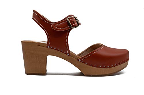 Handmade Vegan Leather Swedish Clogs Sandals for Women | Comfortable High Heel Summer Shoes | Perfect for Beach, Vacation & Casual Outings