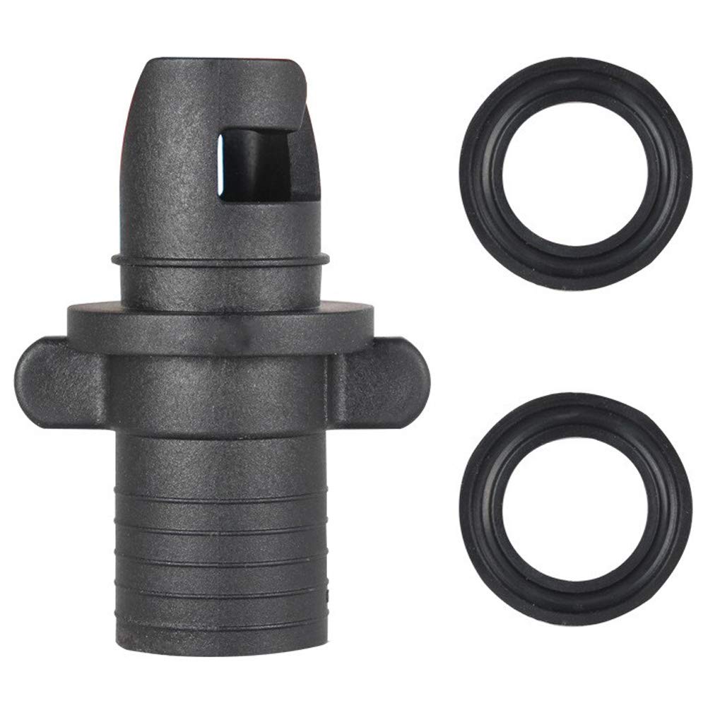 BESPORTBLE 2-Pack Black Kayak Pump Adapter - Universal Air Connector for Inflatable Boats, Kayaks & Scooters - Heavy Duty Rubber Car Air Pump Accessory - Perfect for Outdoor Water Sports & Emergency Inflation