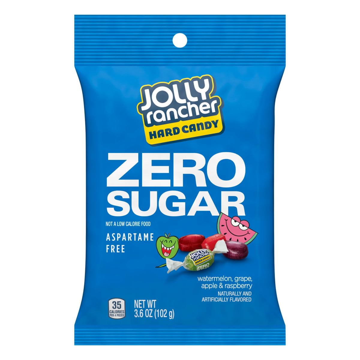 Sugar Free Jolly Ranchers Hard Candy - 4 Pack (3.6oz Bags) | Zero Sugar Individually Wrapped Candies by Hampton Popcorn & Candy Co. | Perfect for Keto Diet, Halloween Treats & Office Snacks