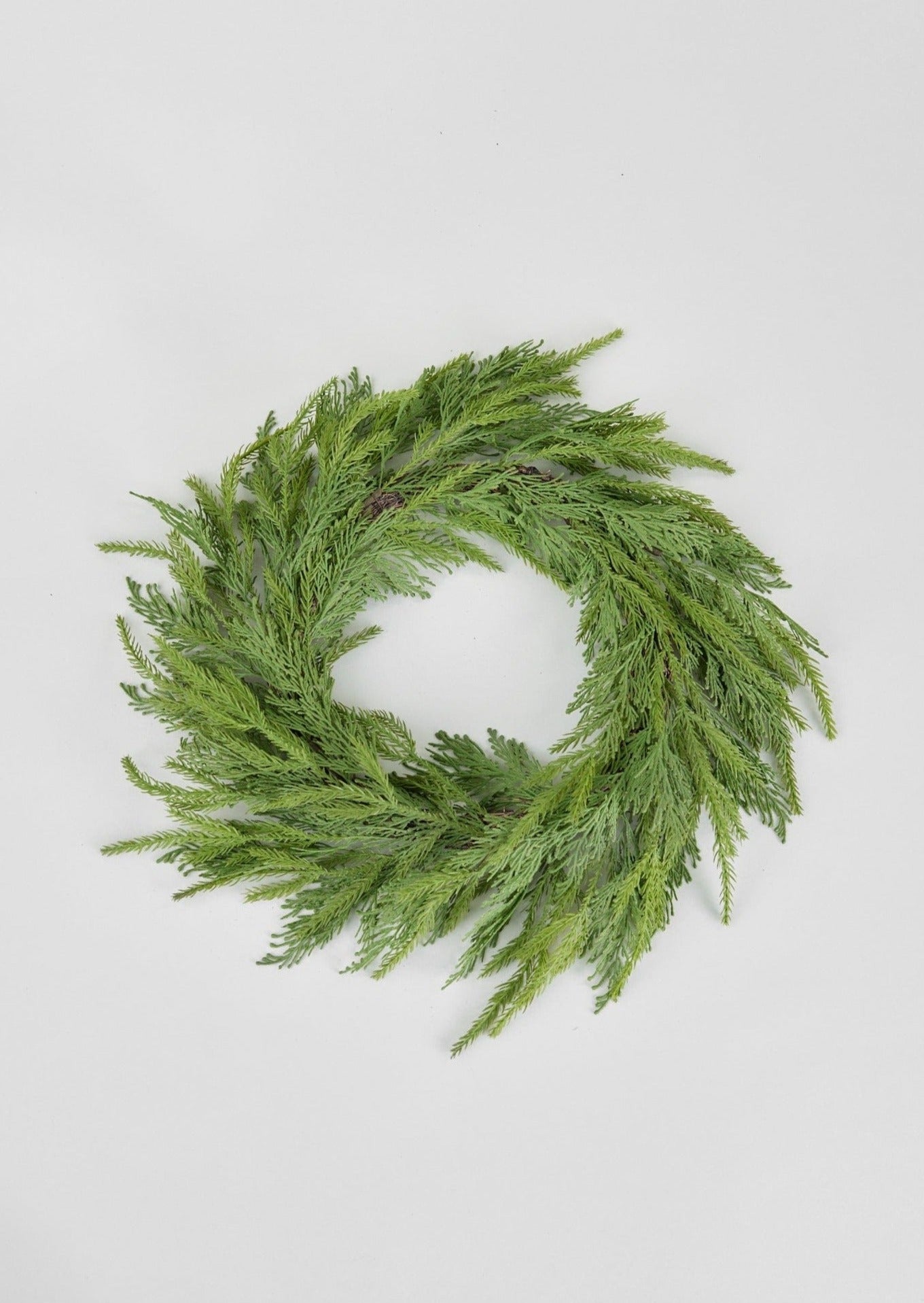 UV Treated Faux Cedar Wreath 24 Inch - Indoor/Outdoor Artificial Christmas Wreath for Door Decor, Fireplace Mantel & Holiday Home Decoration