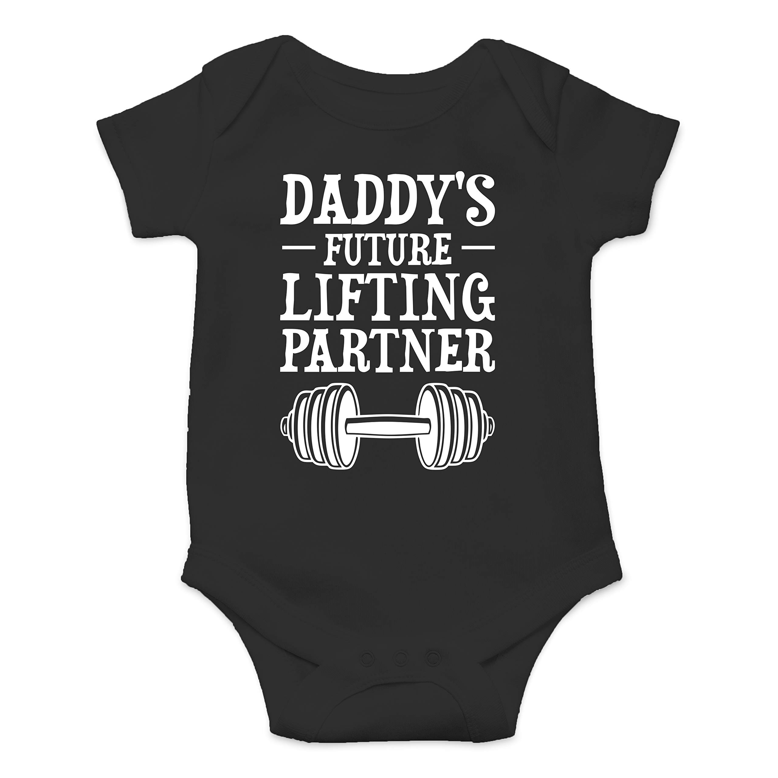 Funny Baby Bodysuit - 'Daddy's Future Lifting Partner' Onesie - Cute Newborn Clothes for Boys & Girls - Perfect for Gym Enthusiast Parents & Playtime