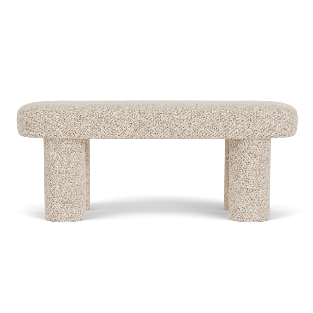 Charlie Boucle Bench - Modern Upholstered Accent Bench for Living Room, Bedroom & Entryway - Soft Chenille Fabric with Wooden Legs - Stylish Seating & Decor for Home