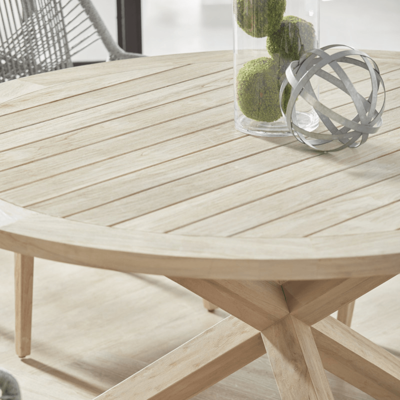 Boca Outdoor Round Dining Table - 48 Inch Weatherproof Patio Table for Garden, Backyard, and Poolside Dining - Perfect for Outdoor Entertaining and Family Gatherings