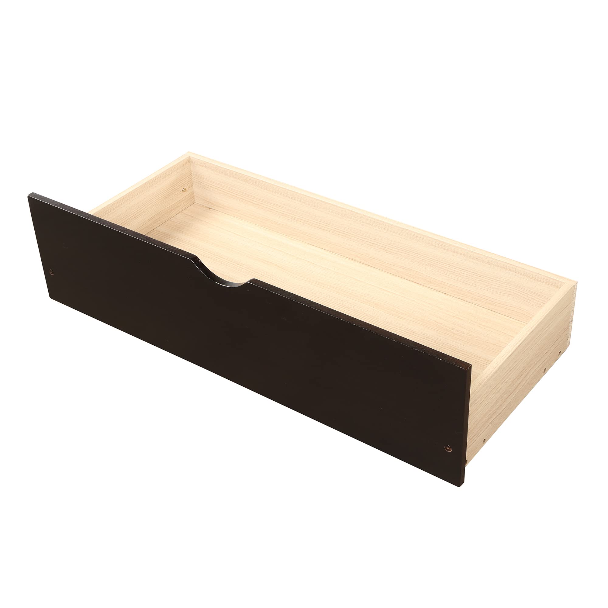 Minimalist Wooden Platform Bed Frame with Drawers & Headboard - Twin Size, Easy Assembly, Retro Espresso Finish - Perfect for Small Bedrooms, Guest Rooms & Modern Apartments