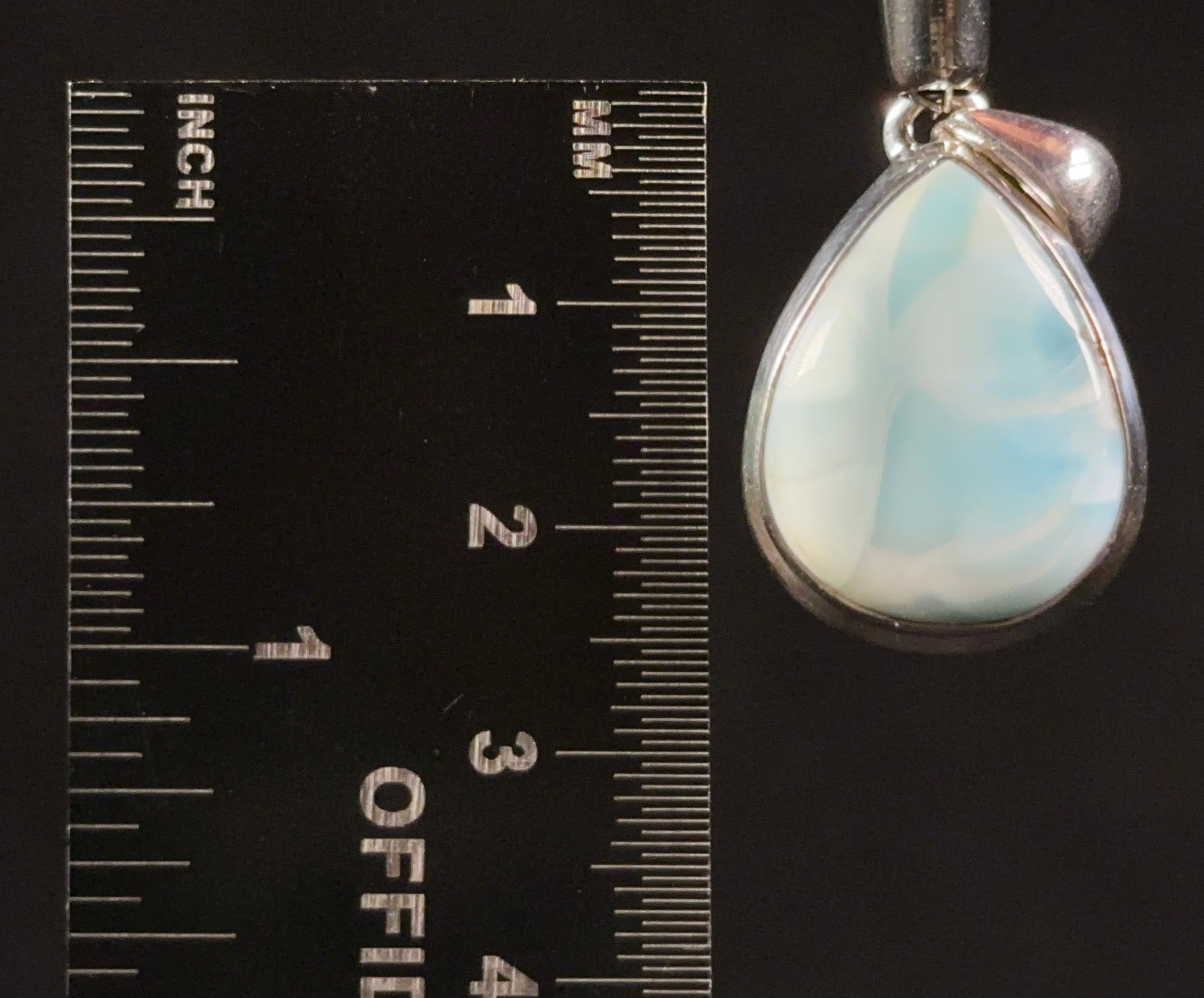 Genuine Larimar Sterling Silver Pendant Necklace – Teardrop Shape, Dominican Republic Gemstone Jewelry – Perfect for Gifts, Meditation & Spiritual Healing