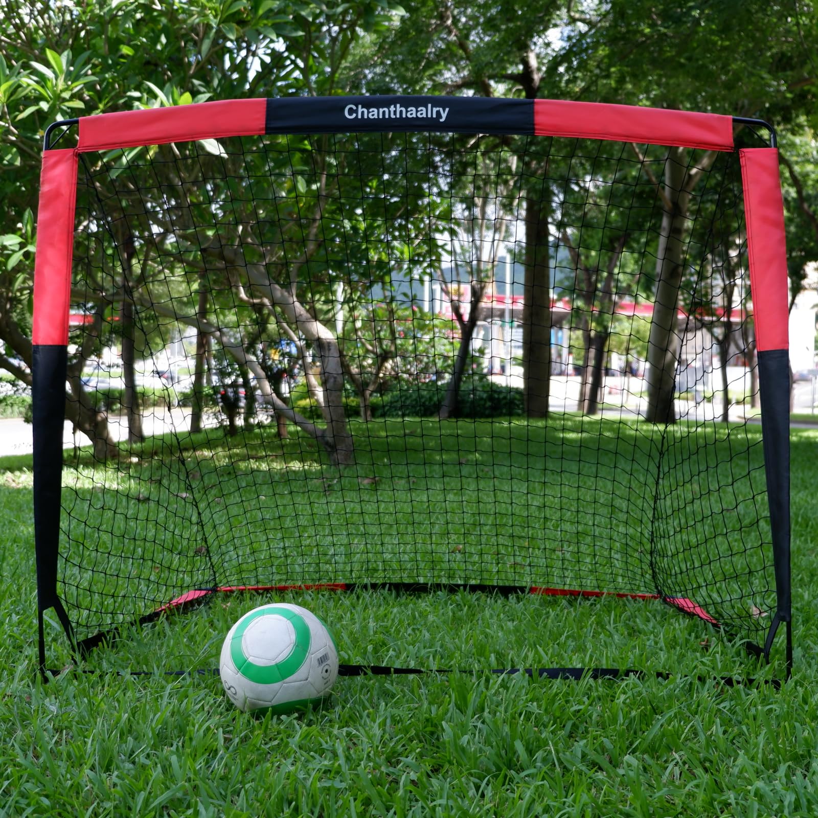 2-in-1 Portable Soccer Goal Net with Scoreboard - 5ft x 4ft Quick Assembly Backyard Soccer Goal with Carry Bag - Perfect for Outdoor, Indoor, Pitch, Court, Park, Beach & Field Training | Great for Kids & Adults Soccer Practice