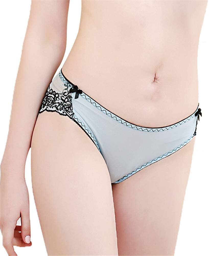 **RangYR Women's Sexy Lace Underwear Set - Soft Comfortable Panties with Lace Trim for Everyday Wear & Special Occasions (Blue White, Medium)**