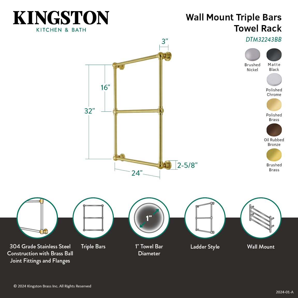 Kingston Brass DTM32243ORB Palatine 24