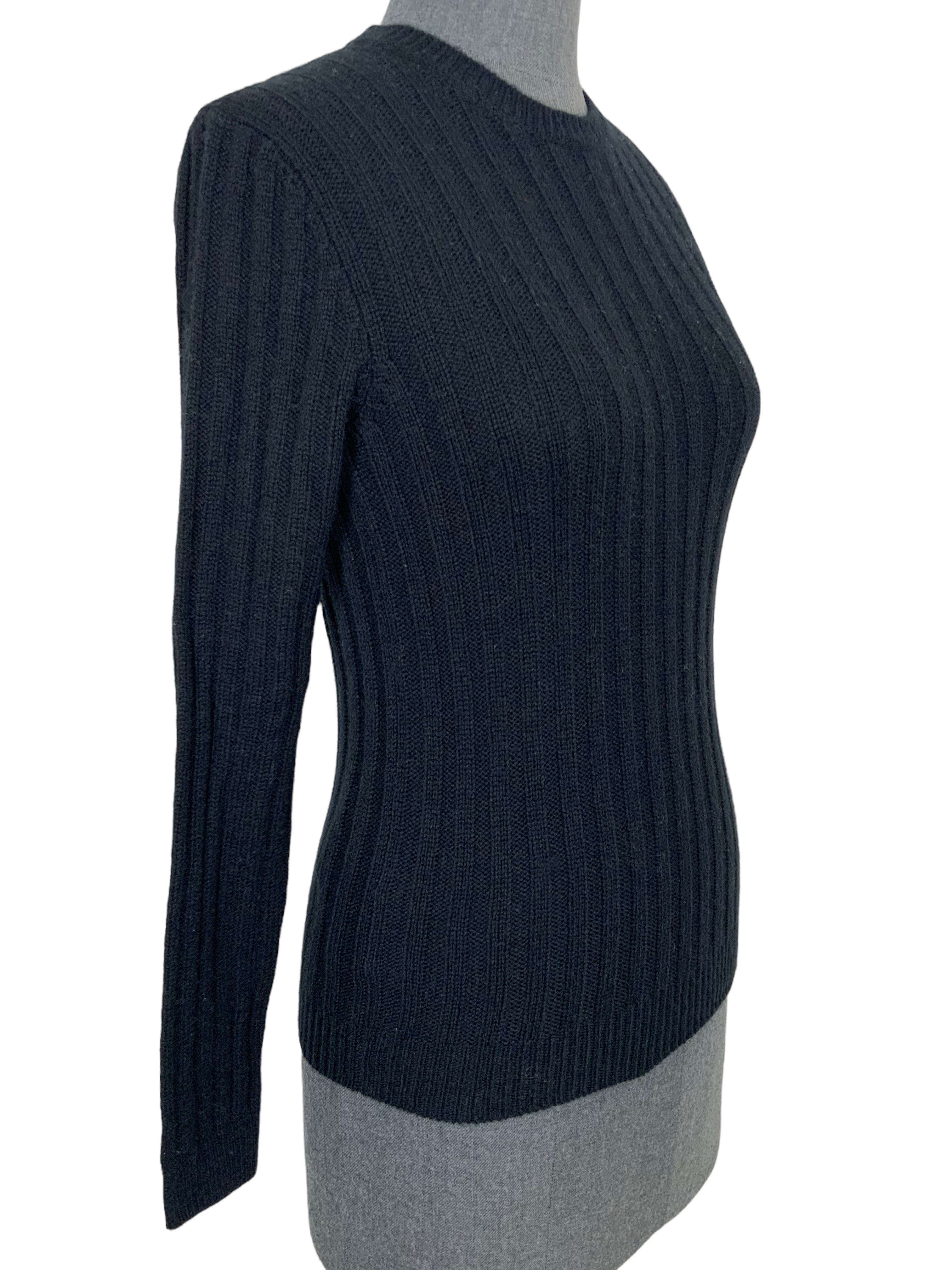 Prada Ribbed Cashmere Sweater for Women - Soft Luxury Knit Pullover Size S - Perfect for Office, Date Night & Winter Fashion