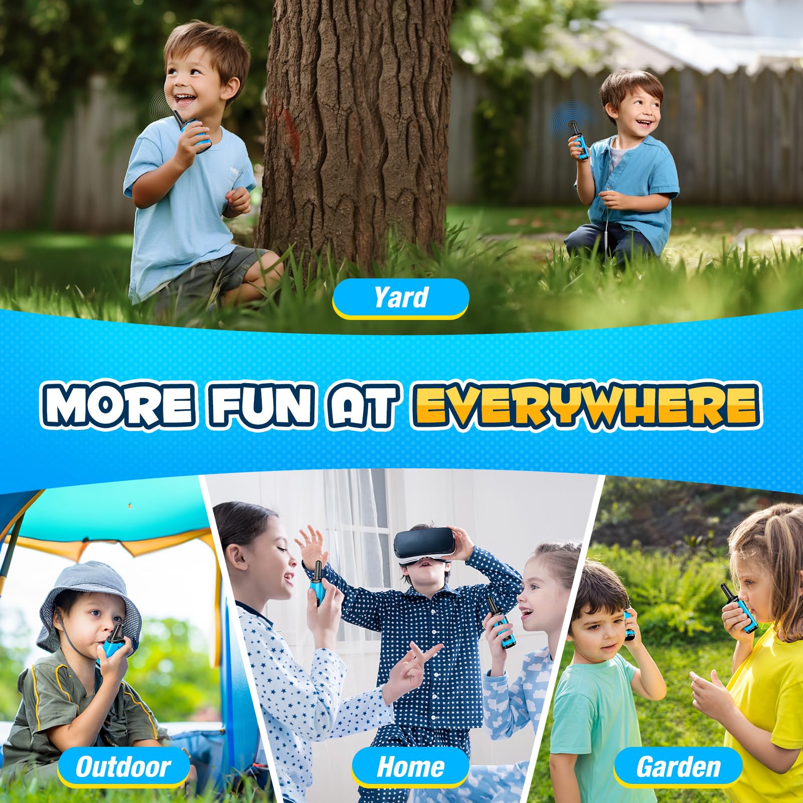 DASTION-99 Kids Walkie Talkies Toys for Boys & Girls Ages 3-6 - Mini Robot Walkie Talkies for Outdoor Games, Birthday & Christmas Gifts - Perfect for Backyard Adventures, Camping & Playdates (Baby Blue)