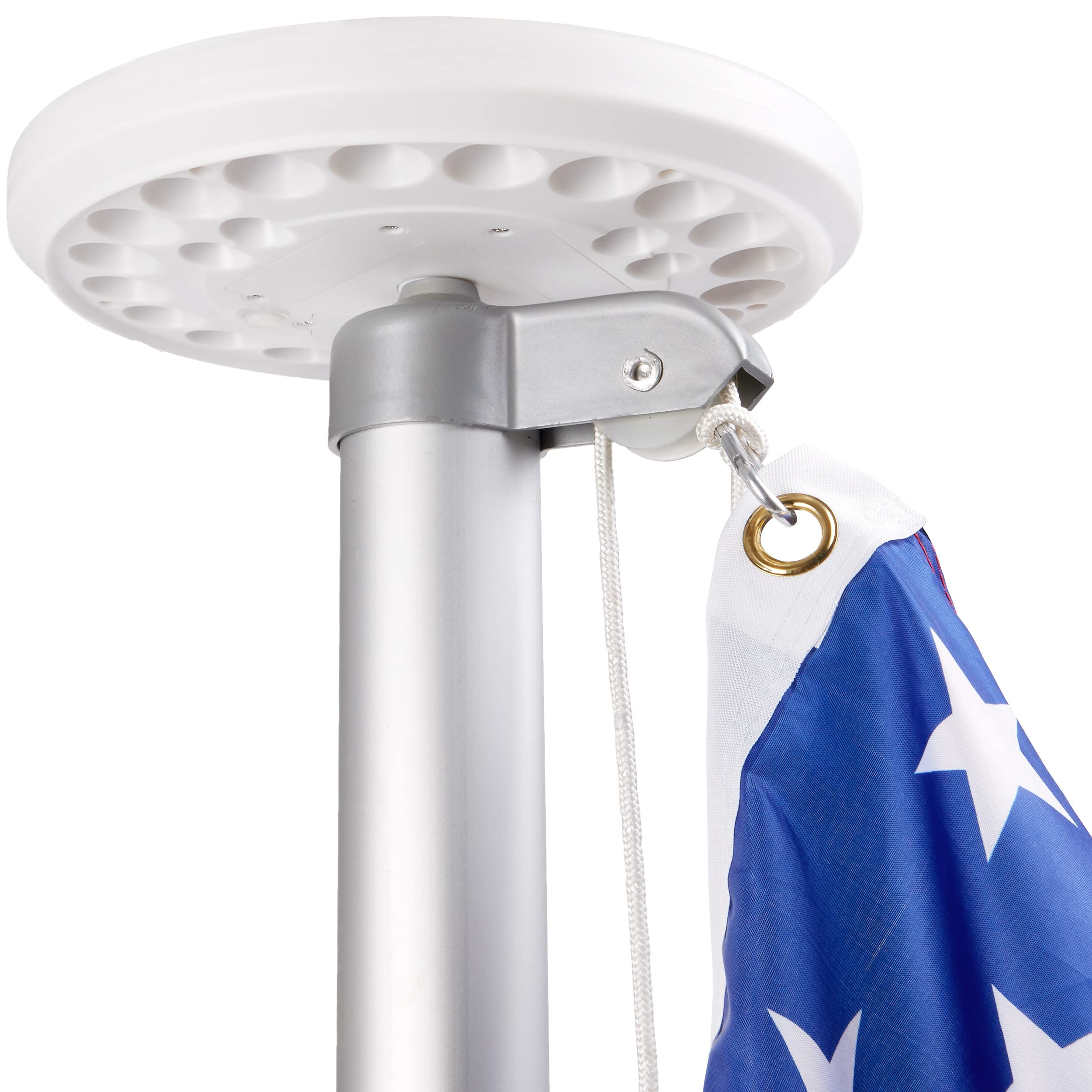 BRUBAKER 20 Ft In-Ground Aluminum Flagpole Set with 3x5 Ft American Flag & Solar Powered Automatic Lights - Heavy Duty Outdoor Flag Pole Kit for Front Yard, Garden, and Patriotic Decorations