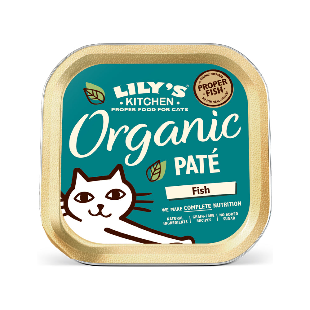 Premium Organic Fish Pâté Wet Cat Food - Grain-Free, High Protein Recipe for Adult Cats - Perfect for Picky Eaters & Mealtime Enrichment