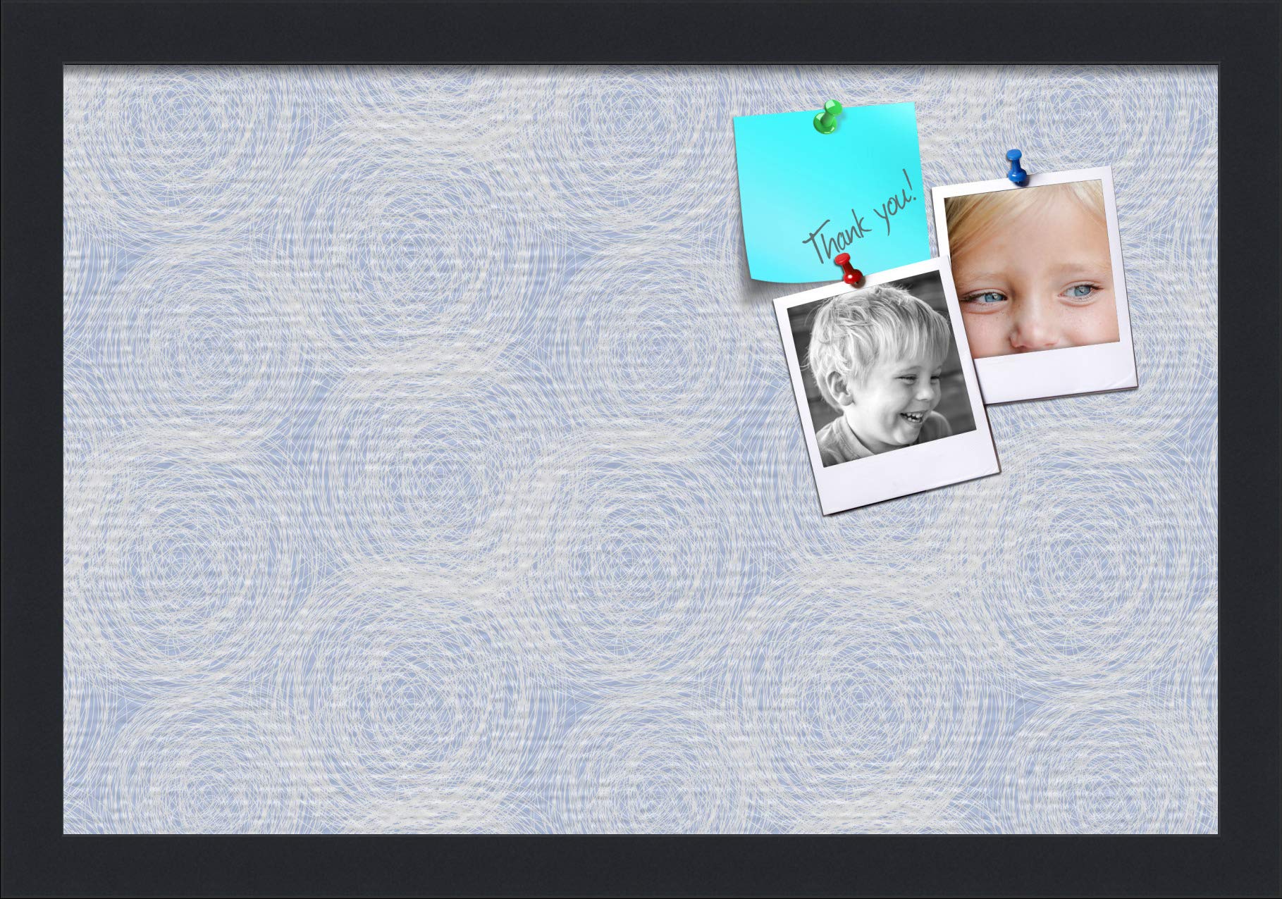 PinPix ArtToFrames 16x10 Custom Cork Bulletin Board - Fabric Style Canvas Finish with Satin Black Frame - Perfect for Office, Classroom, or Home Decor (PinPix-1927)