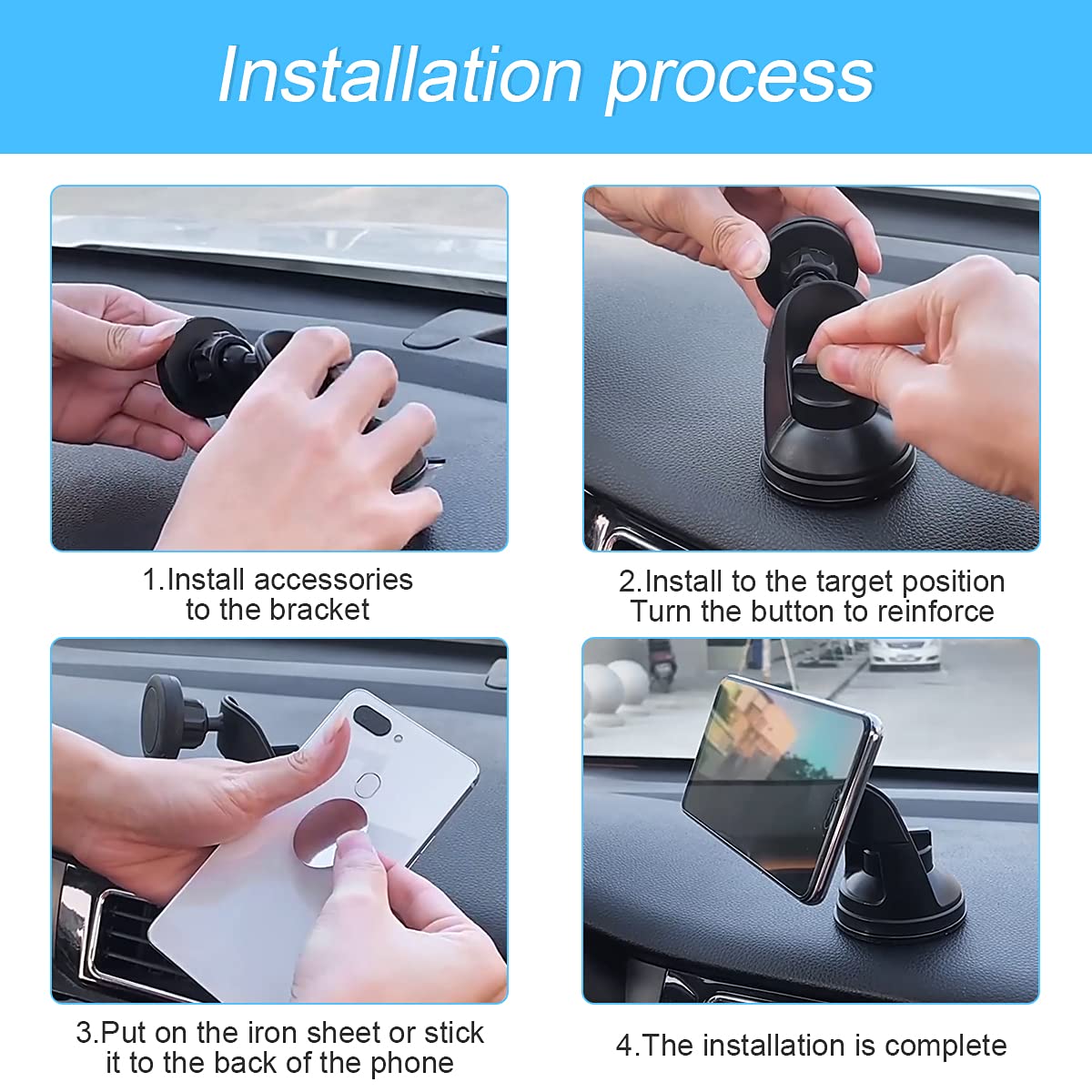 360° Rotatable Car Magnetic Phone Holder for Air Vent - Compatible with iPhone, Samsung - Perfect for Driving & Navigation