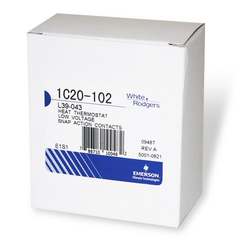 White Rodgers 1C20-102 Economy Millivolt Thermostat - Heat Only, 12V, Non-Programmable Temperature Control for Gas Fireplaces, Wall Heaters & HVAC Systems
