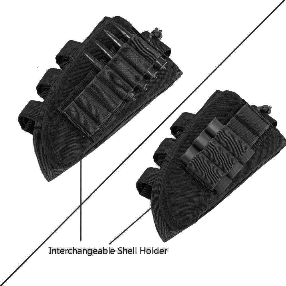 Tactical Shotgun Shell Holder Pouch - Cheek Rest Ammo Storage for Rifles & Shotguns | Hunting, Shooting Range & Outdoor Sports Accessory