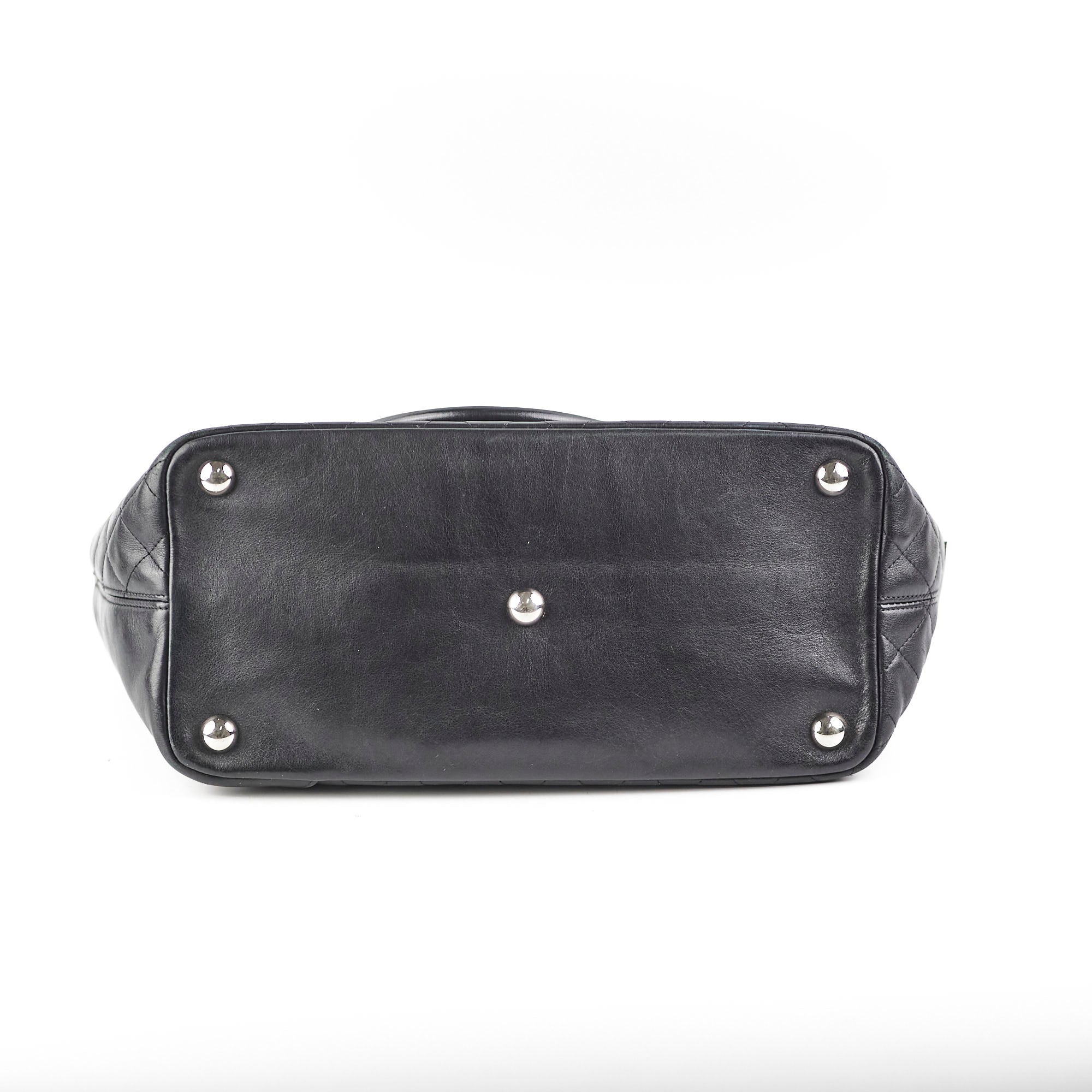 Chanel Cambon Black Leather Tote Bag for Women - Luxury Designer Handbag for Work, Travel & Everyday Use