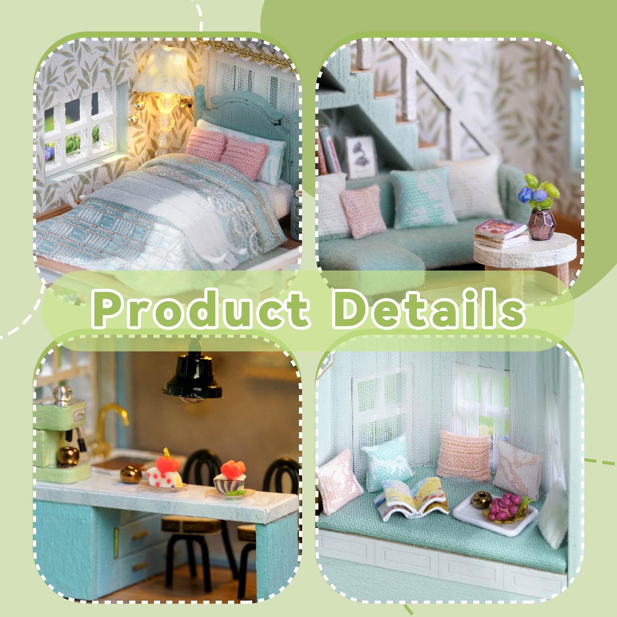 Flever Miniature Dollhouse DIY Kit - Creative Tiny House with Furniture for Valentine's Day Gift, Romantic Home Decor (Warm House) | Perfect for Collectors, DIY Enthusiasts & Romantic Home Decoration