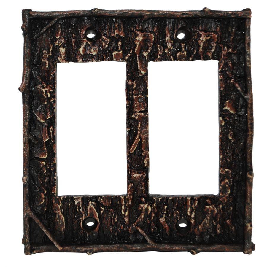 Pine Bark Double Rocker Wall Switch Plate Cover - Decorative Outlet Cover for Home & Office - Durable & Stylish Electrical Wall Plate - Perfect for Living Room, Bedroom, and Kitchen Decor