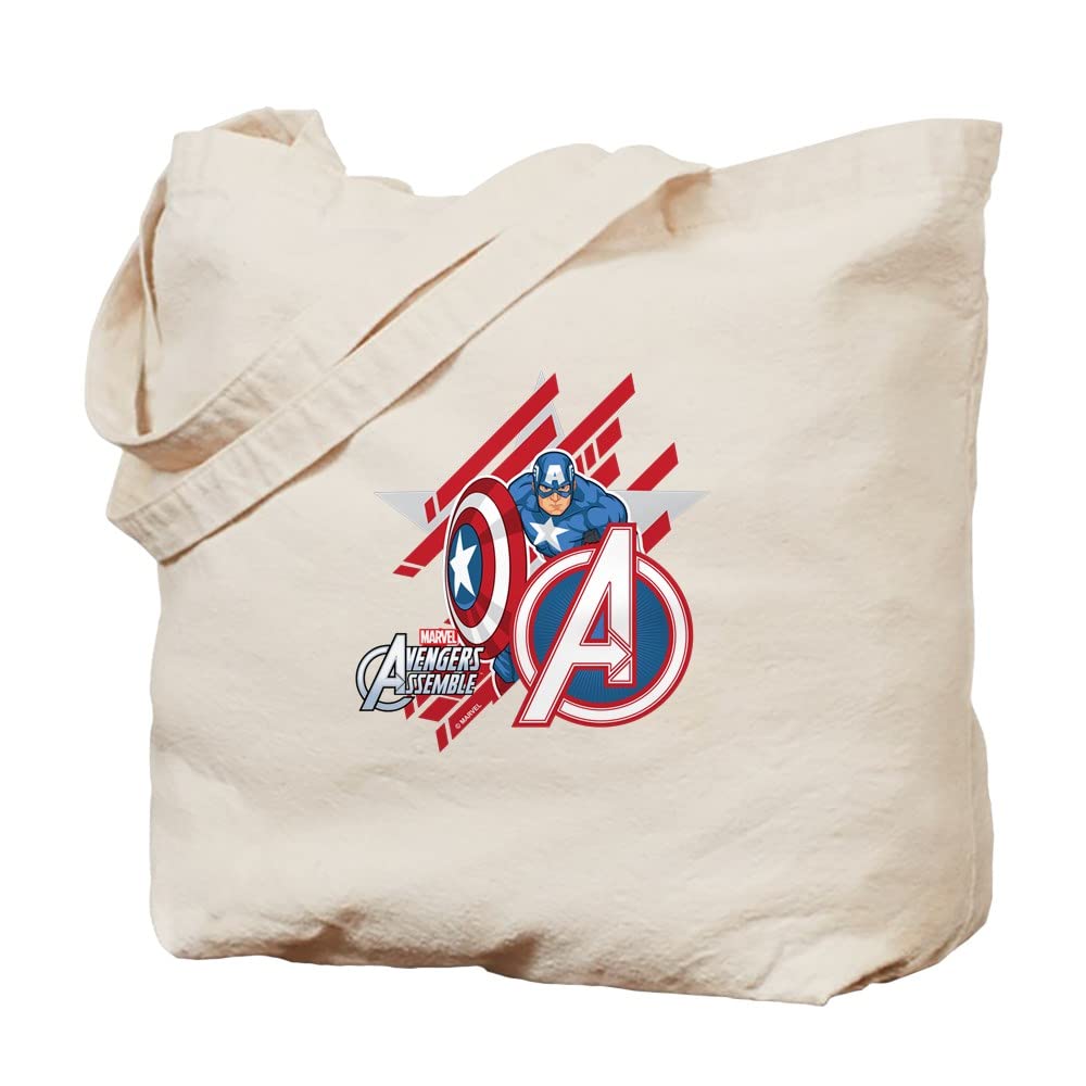 **Captain America Tote Bag - Reusable Avengers Shopping Bag, Natural Canvas Grocery Tote for Superhero Fans - Perfect for Comic Con, Grocery Shopping & Everyday Use**