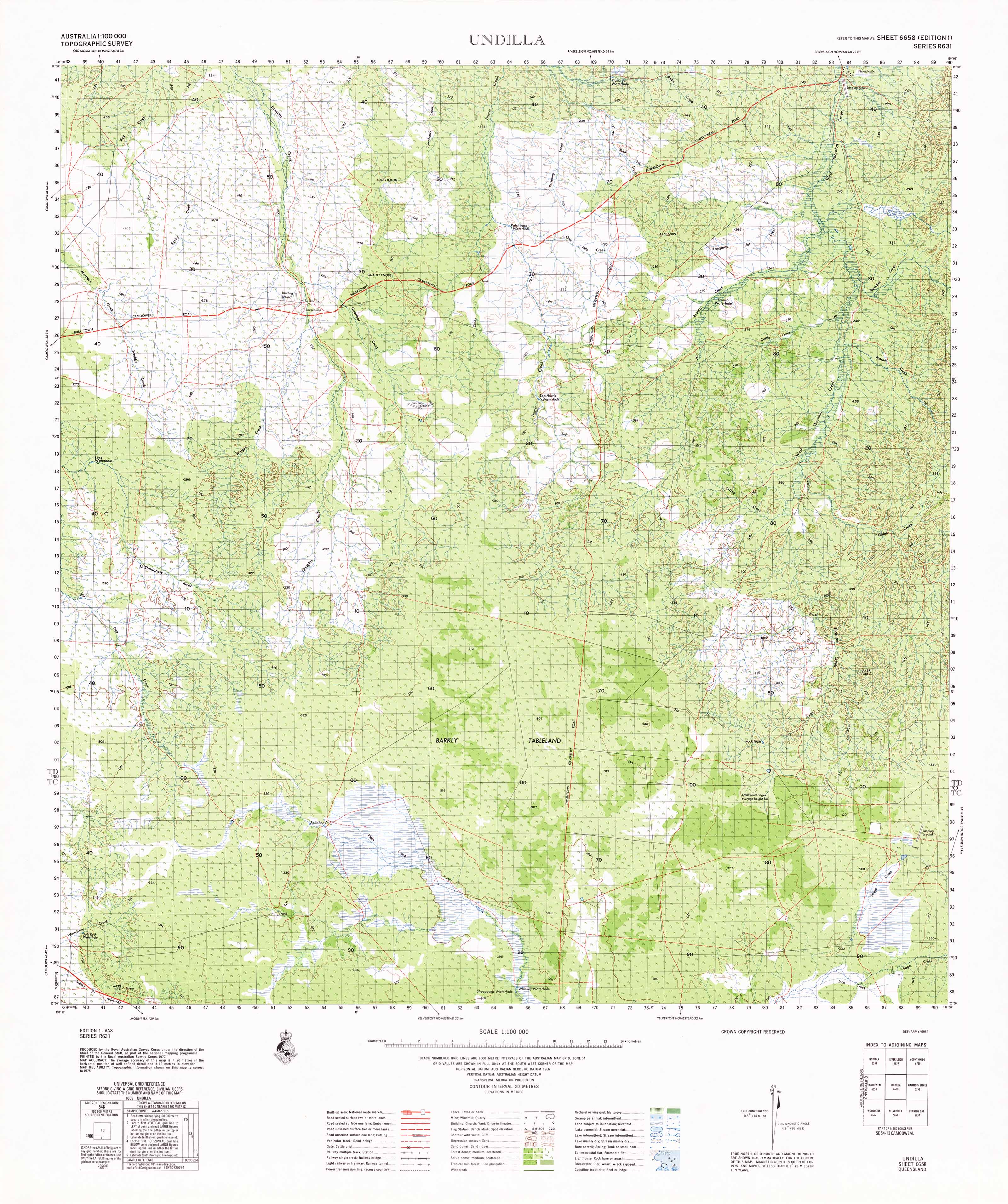 1:100k Topographic Map of Undilla - Detailed Hiking, Camping & Outdoor Adventure Navigation - Perfect for Backpacking, Trail Exploration & GPS Planning