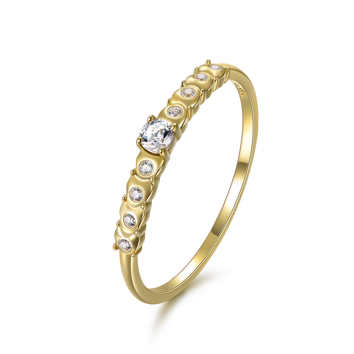 14K Gold Diamond Engagement Ring for Women - Round Cut Dainty Wedding Band with Heart Design, Elegant Jewelry Gift for Wife & Girlfriend - Perfect for Proposals, Anniversaries & Romantic Occasions