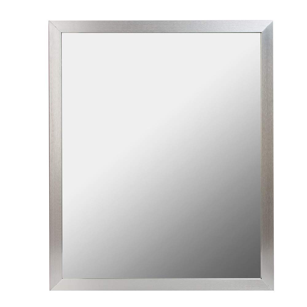 Foremost AM3036-BN 30x36 Inch Brushed Nickel Aluminum Framed Wall Mirror - Perfect for Bathroom, Bedroom, and Entryway Decor