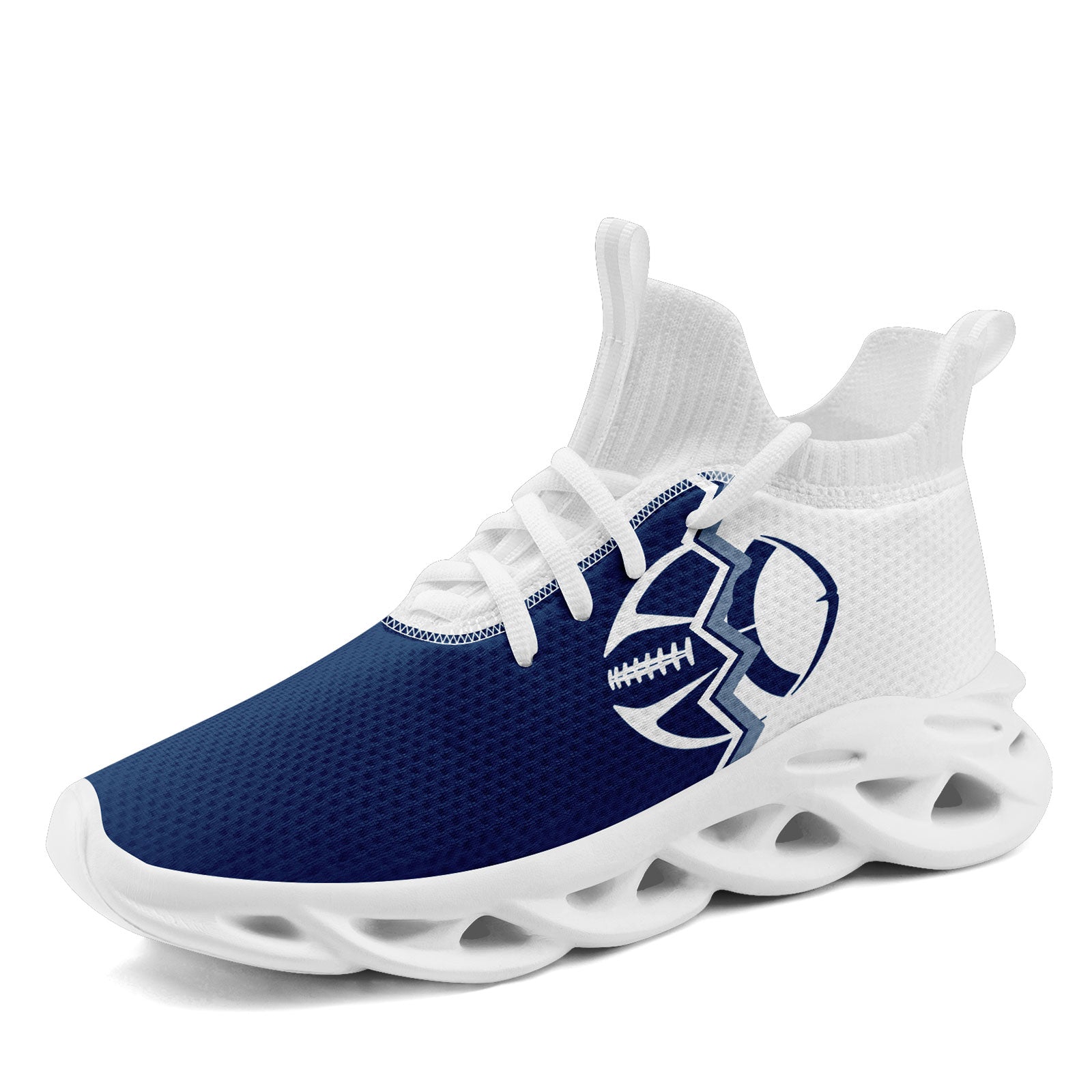 Custom Blue & White Indiana MaxSoul Shoes and Hat Set - Personalized Sports Combo for Basketball & Casual Wear - D028017-23