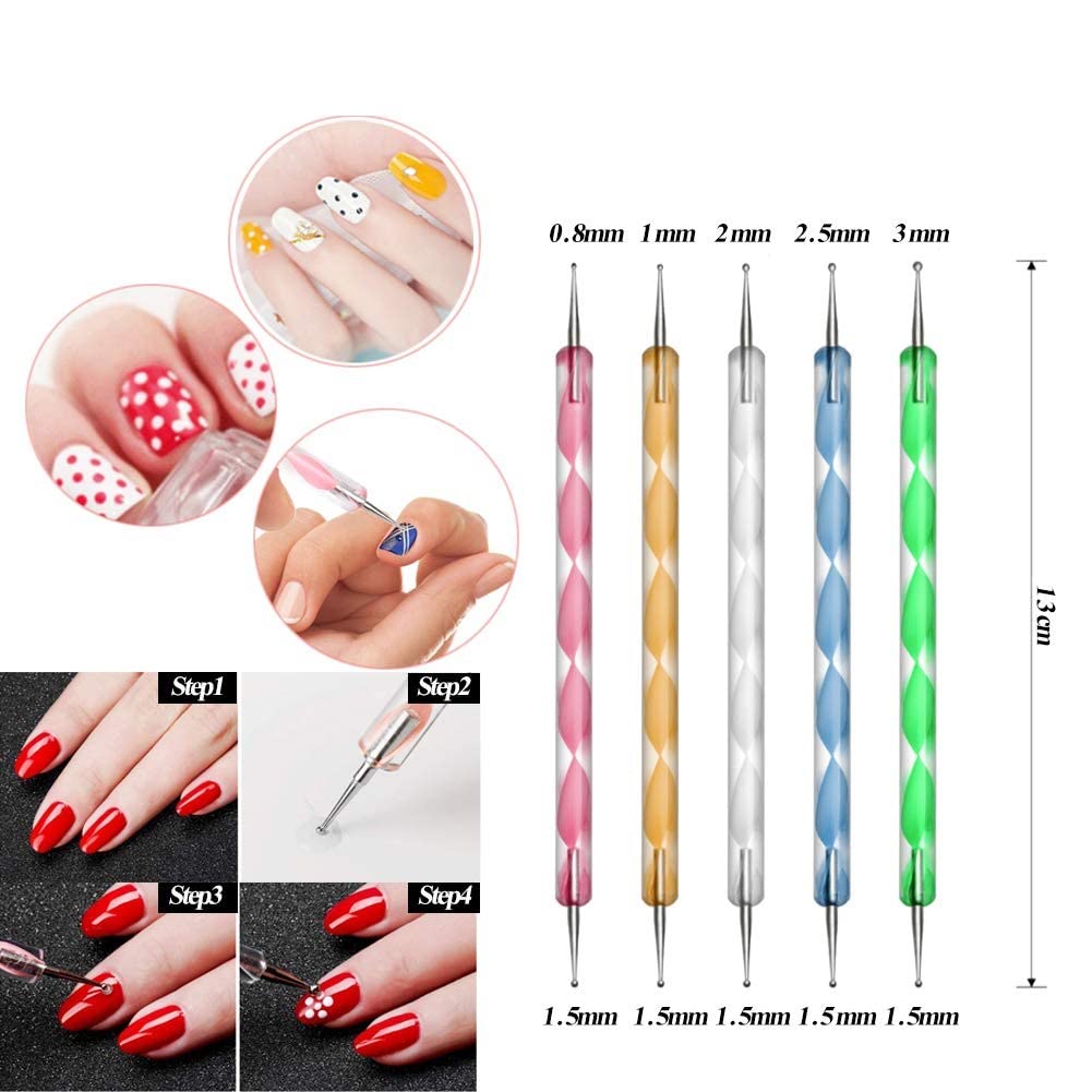 20 Pcs Professional Nail Art Brushes Set - Dotting Tools, UV Polish & Acrylic Design Painting Kit for Salon & DIY Manicure - Perfect for Nail Art, Gel Polish Application & Creative Designs at Home or Professional Use