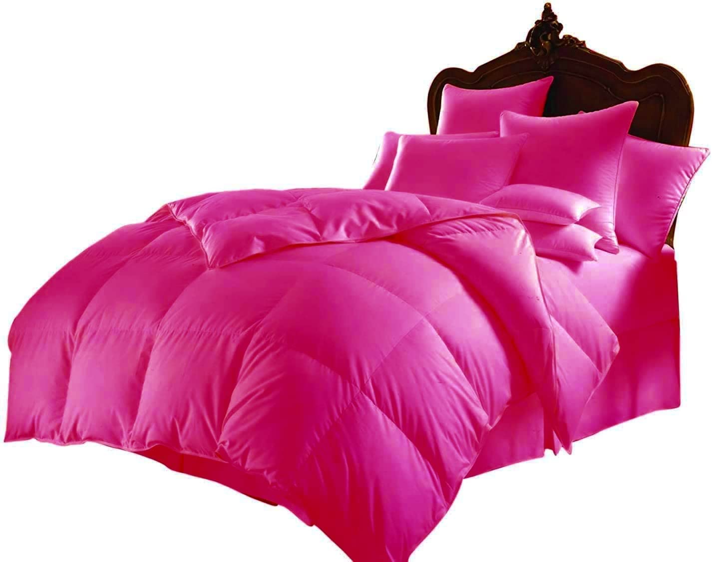 800 Thread Count 100% Egyptian Cotton All-Season Goose Down Alternative Comforter - Super King Size (300 GSM) | Hotel Quality Luxury Bedding | Perfect for Master Bedrooms, Guest Rooms & Airbnb Listings in Hot Pink Solid Color