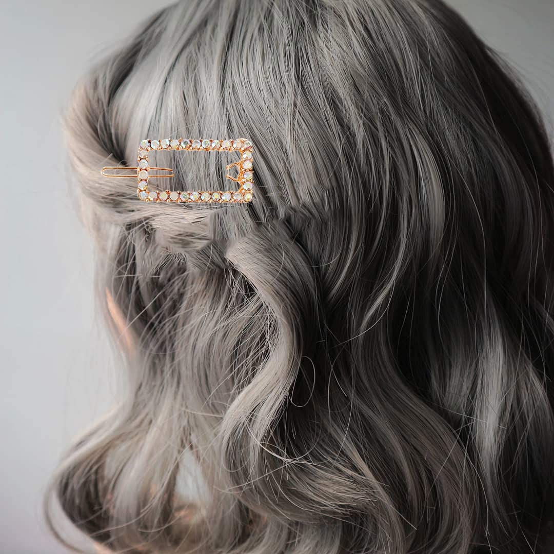 Korean Fashion Rhinestone Crystal Hair Clips for Women & Girls - Rectangle Snap Barrettes, Handmade Diamond Hairpins - Elegant Headwear Accessories for Party, Wedding & Everyday Styling (3 Pcs)