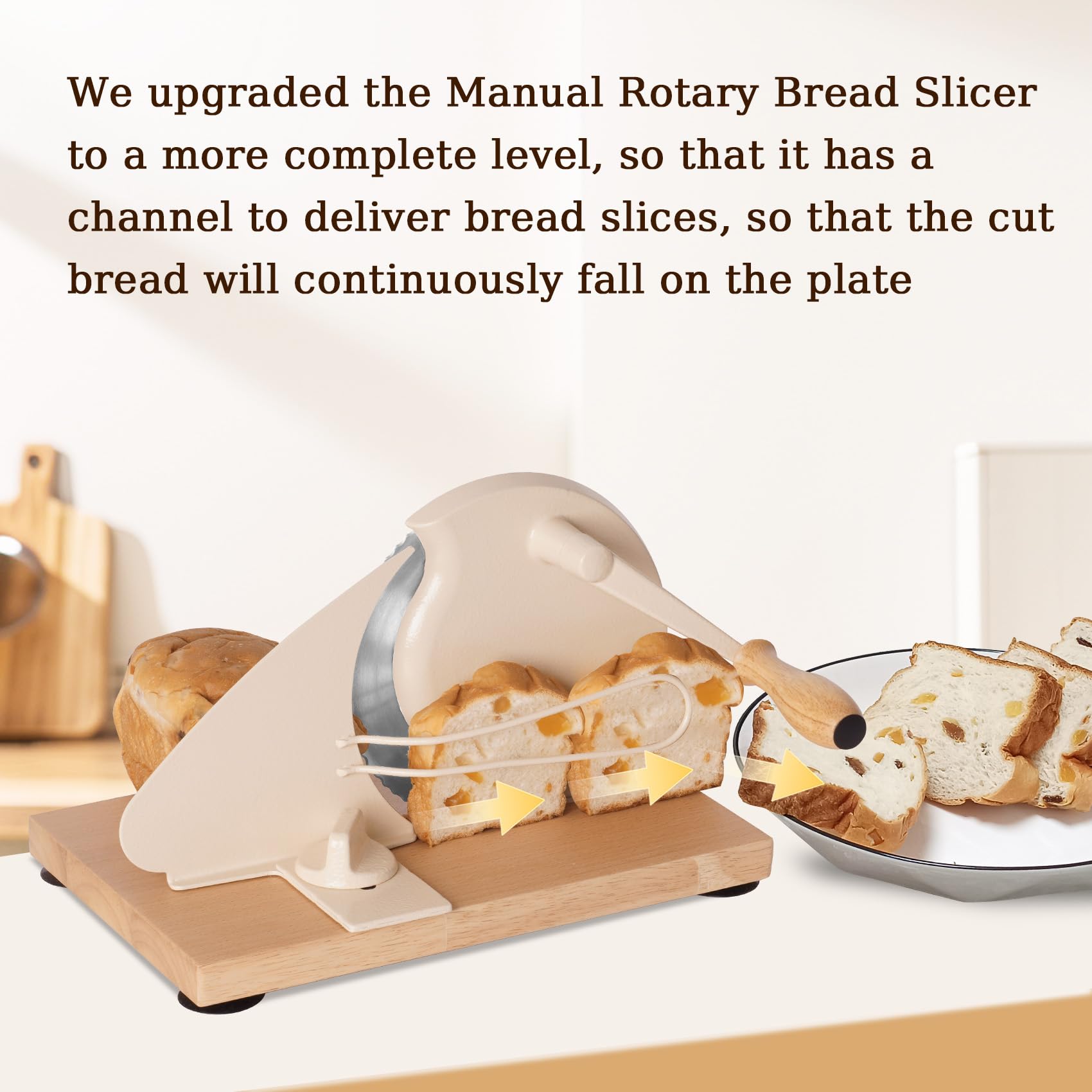 Premium Manual Bread Slicer for Homemade Sourdough & Artisan Bread - Adjustable Thickness Stainless Steel Blade - Ideal for Kitchens, Bakeries & Supermarkets - Perfect for Slicing Fresh Bread, Sandwiches & Toast Preparation