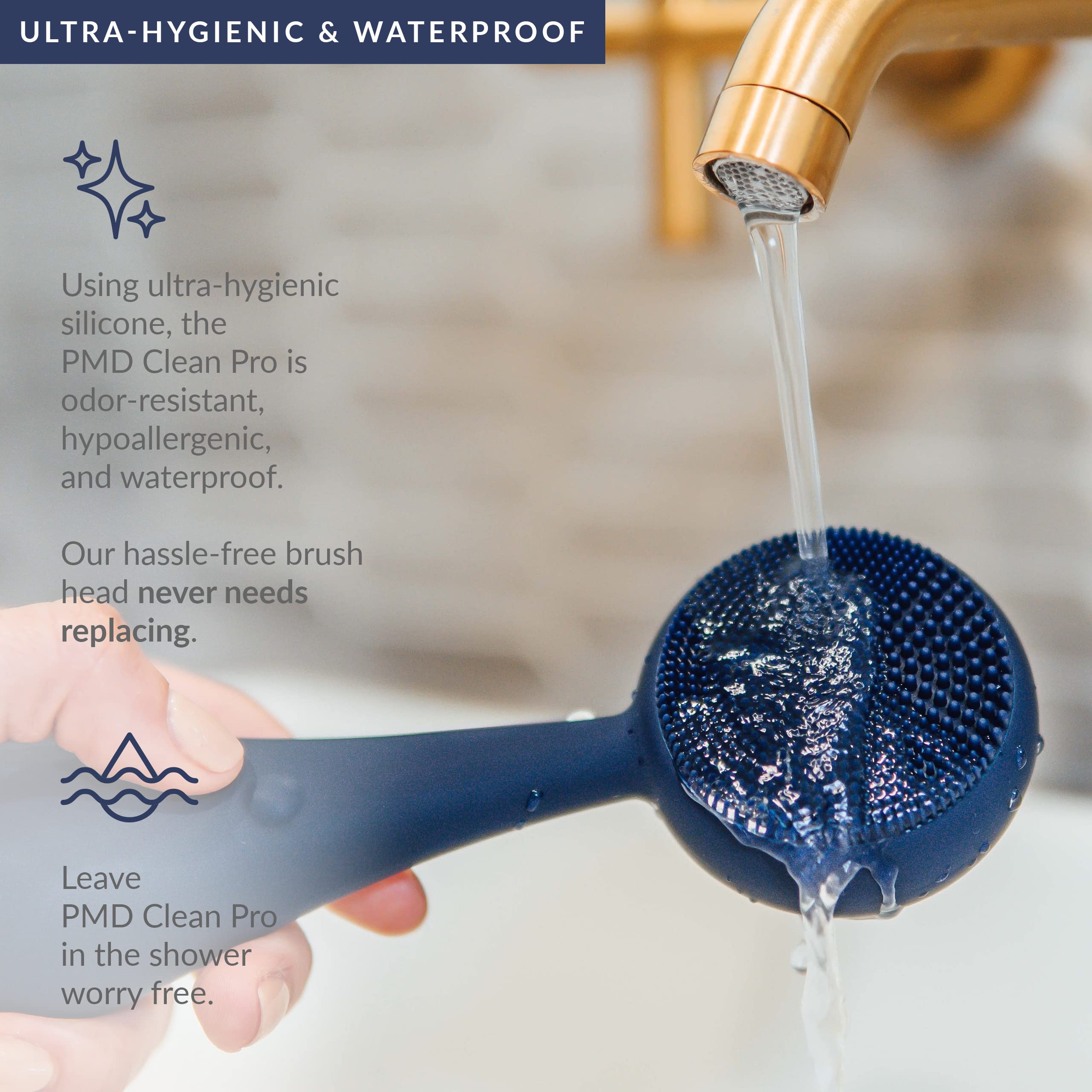 PMD Clean Pro Smart Facial Cleansing Device with Silicone Brush & ActiveWarmth Anti-Aging Massager - Deep Pore Cleanser for Glowing Skin at Home Spa & Night Routine