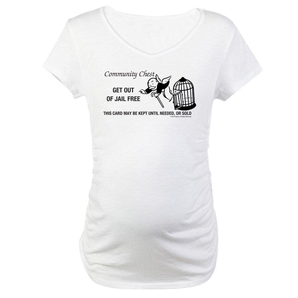 Monopoly Get Out of Jail Free Maternity T-Shirt - Funny Pregnancy Tee for Expecting Moms - Perfect for Baby Showers, Gender Reveals & Maternity Photos