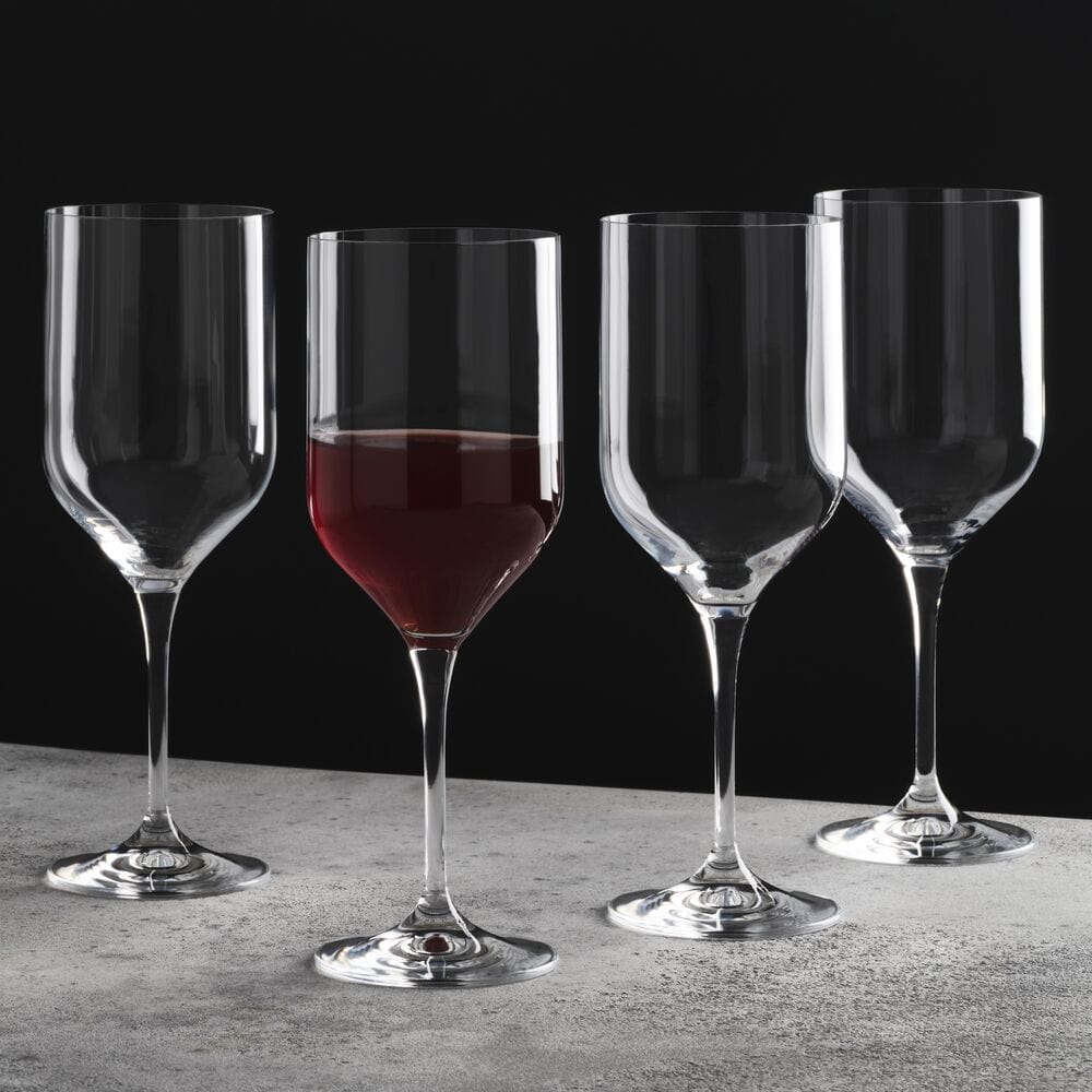 Premium Upton Set of 4 Crystal Red Wine Glasses - 16oz Elegant Stemware for Cabernet, Merlot & Pinot Noir - Perfect for Dinner Parties, Wine Tasting & Romantic Evenings