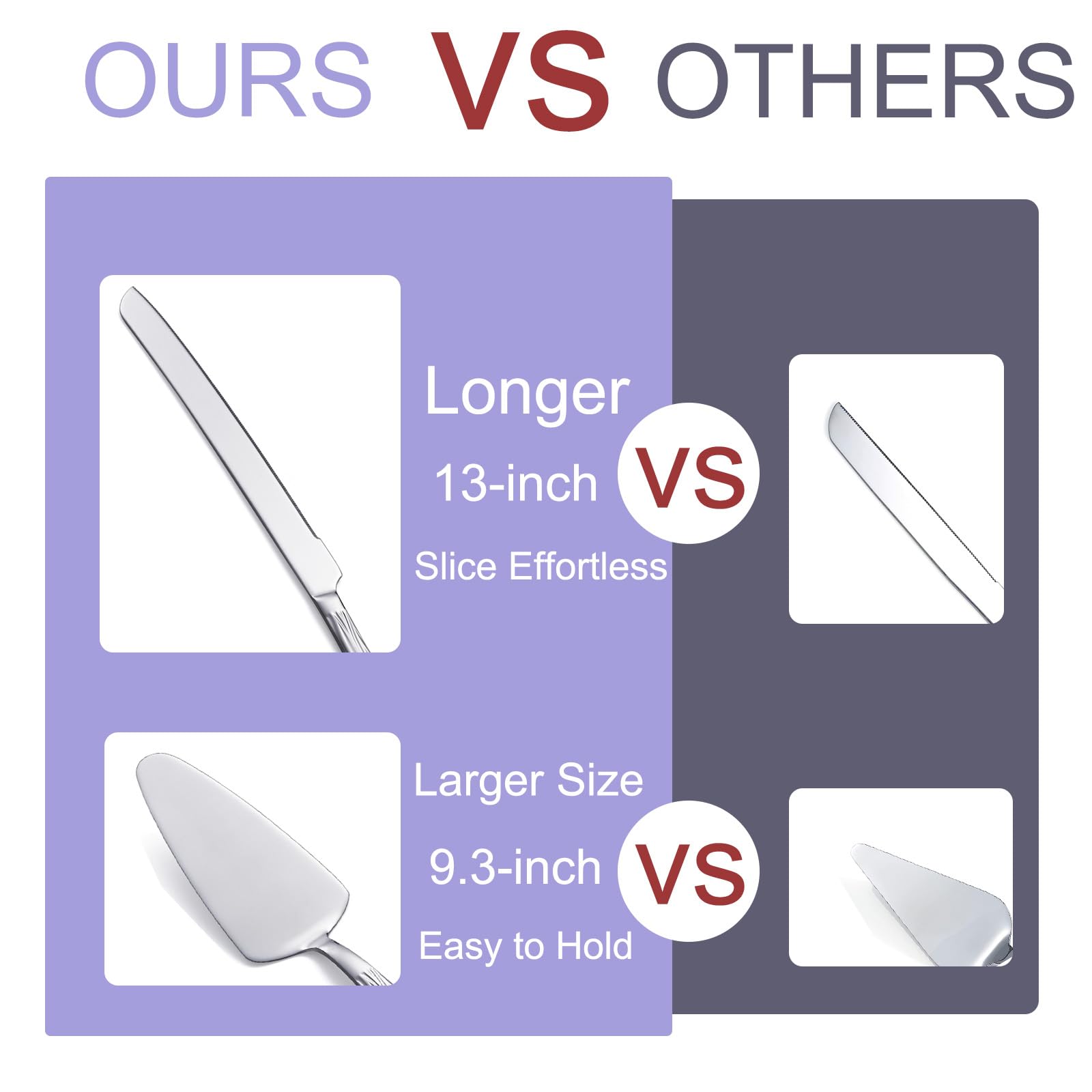 Premium Stainless Steel Cake Cutter Set - Silver Cake Knife & Server for Wedding, Birthday, Party & Special Events | Perfect for Cake Cutting, Dessert Serving & Celebration Decorations
