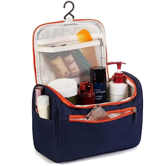 Florisca Large Travel Makeup Bag with Hook - Waterproof Cosmetic Organizer Pouch for Women, Portable Grooming Kit for Toiletries & Beauty Essentials - Perfect for Vacation, Gym, Business Trips & Daily Use